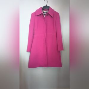 💗 NWT J.CREW Fuchsia Petite Lady Day Topcoat in Italian Wool Blend 0P